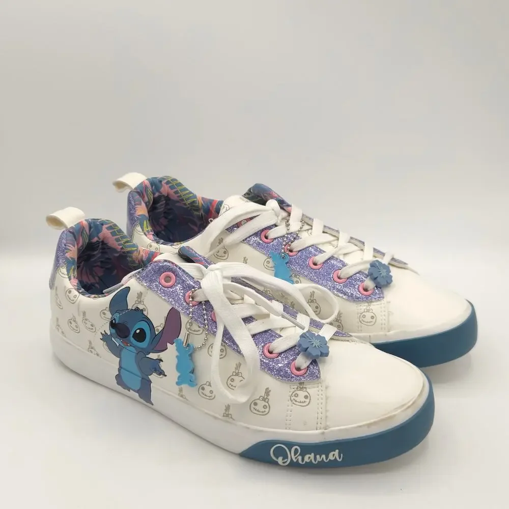 Disney Lilo & Stitch Womes Stitch Low Top Court Sneakers Lace Up Shoe Size 10